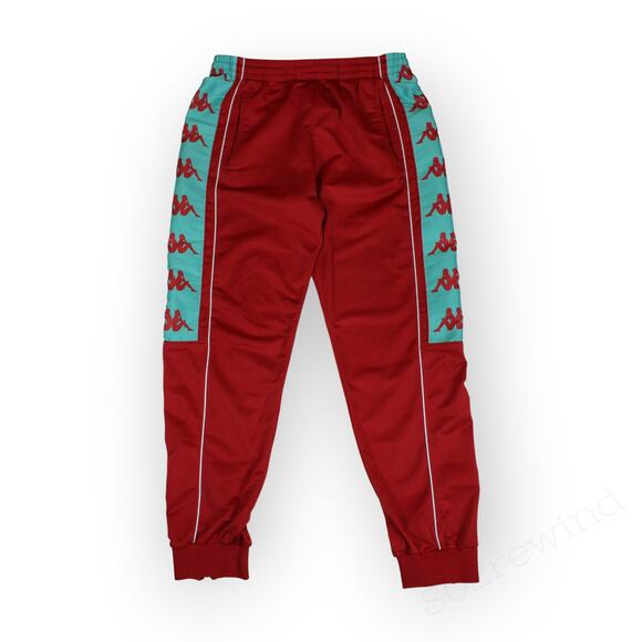 Large Kappa TrackPant 222 Banda 10 Alen Red Turquoise White Jogger - Picture 8 of 11